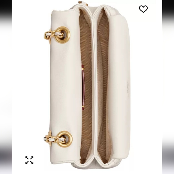 Coach Tabby Cream Quilted Leather Bronze Gold Harware Shoulder Bag Purse - Picture 5 of 16